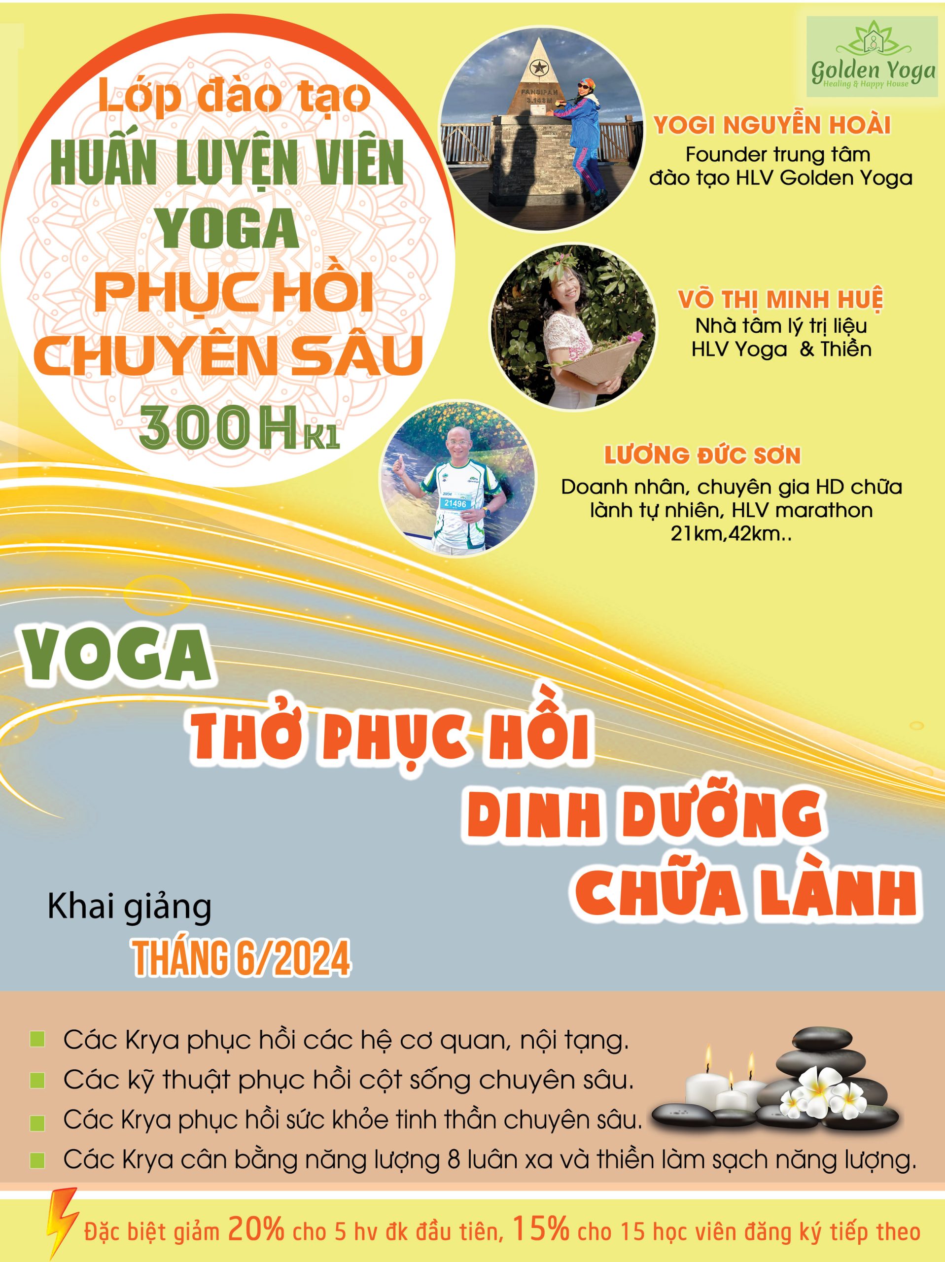 KHÓA ĐÀO TẠO HUẤN LUYỆN VIÊN 300H YOGA THỞ PHỤC HỒI DINH DƯỠNG CHỮA LÀNH